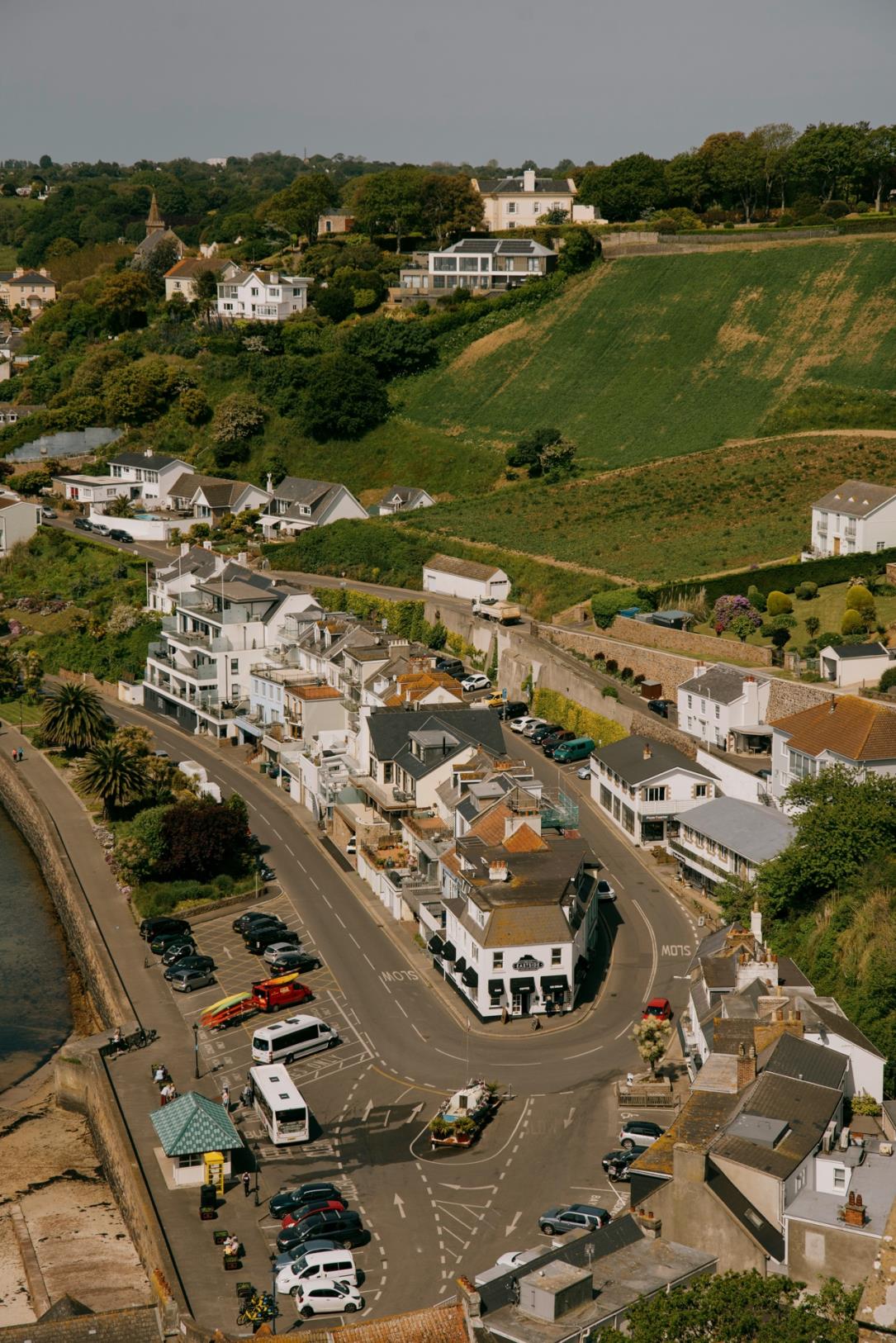 Jersey coastline and town